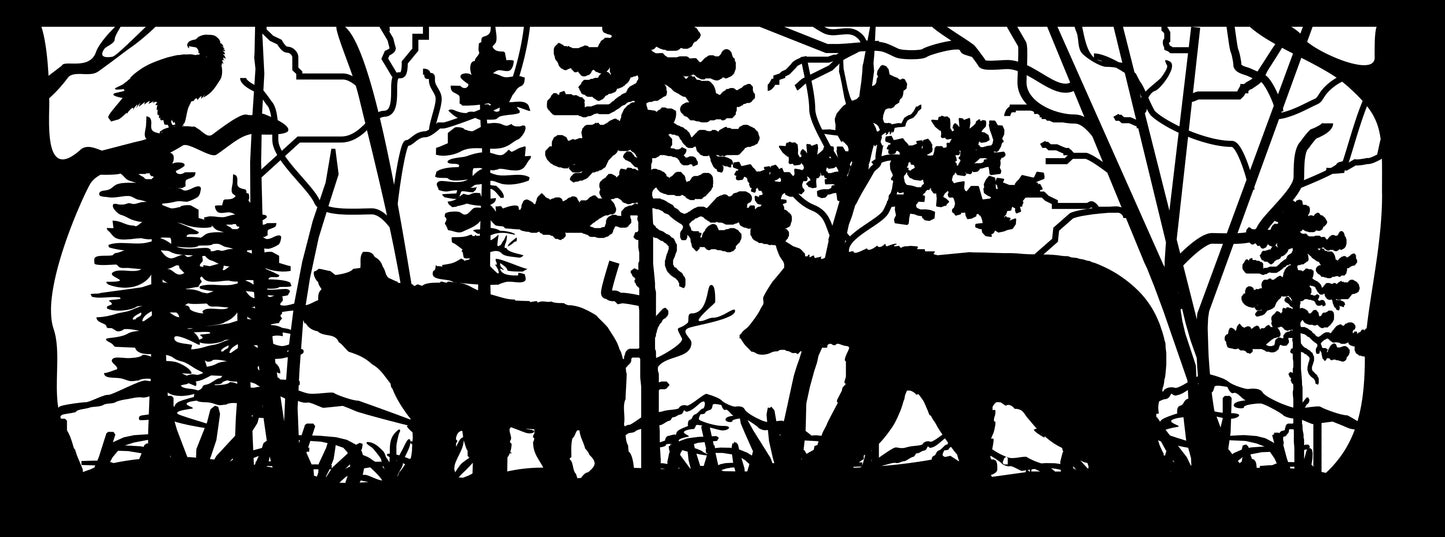 BEAR-0020 Bear Family & Lone Eagle 30"H x 80"W