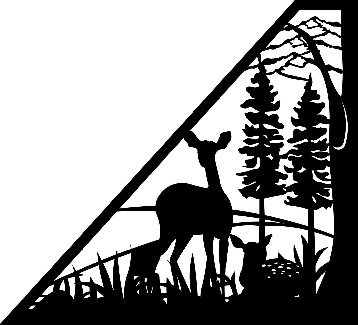 DEER-0005 Doe Triangle Panel 30"H x 33.11"W