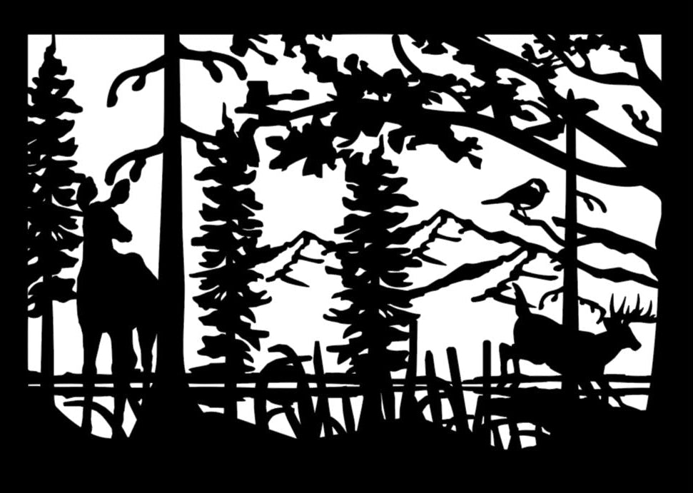 DEER-0014 Buck & Doe 28"H x 39.25"W
