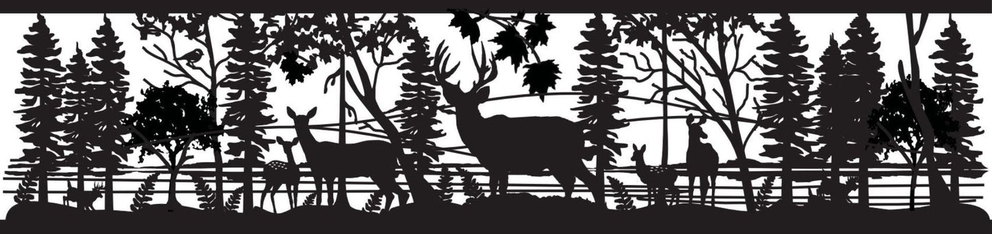 DEER-0029 Deer Herd at Lake Hill 30"H x 124.5"W