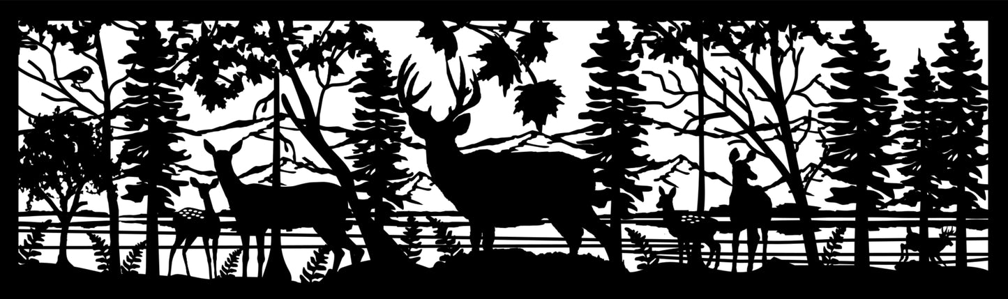 DEER-0035 Deer Herd at Mountain Lake 32.125"H x 106.75"W