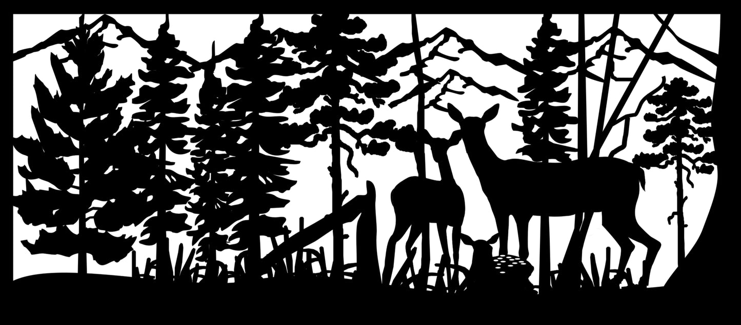 DEER-0046 Pair of Does & Fawn 30"H x 68"W