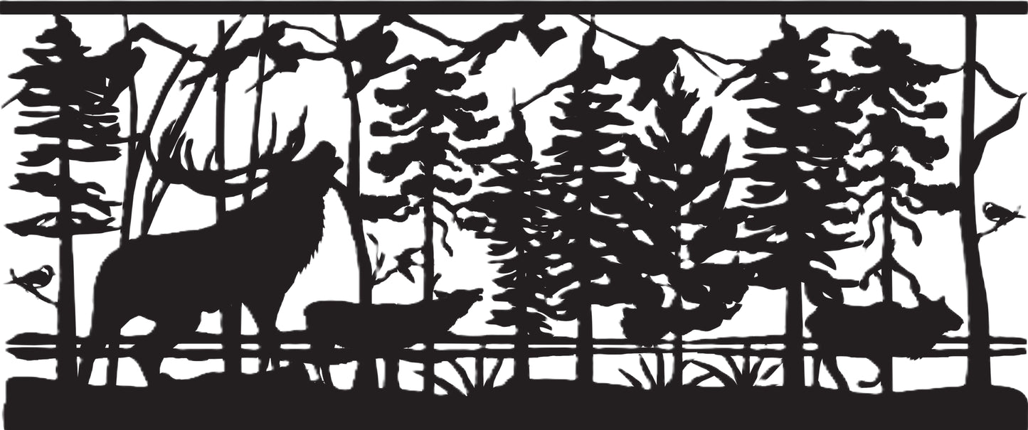 ELK-0014 Elk Herd Moving 30"H x 70"W
