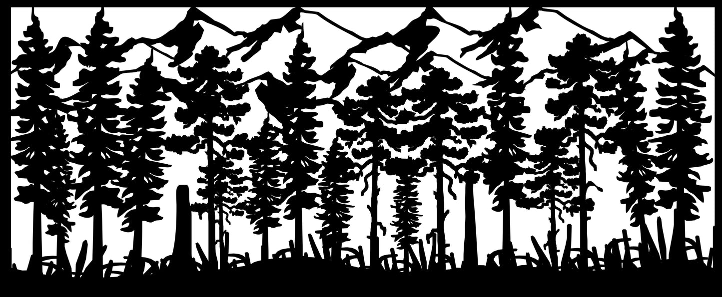 FRST-0041 Mountain Ponderosa Pines 30"H x 72"W