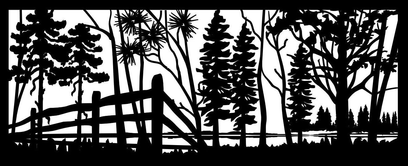 FRST-0042 Forest Fence Corner (ver 3) 30"H x 72"W