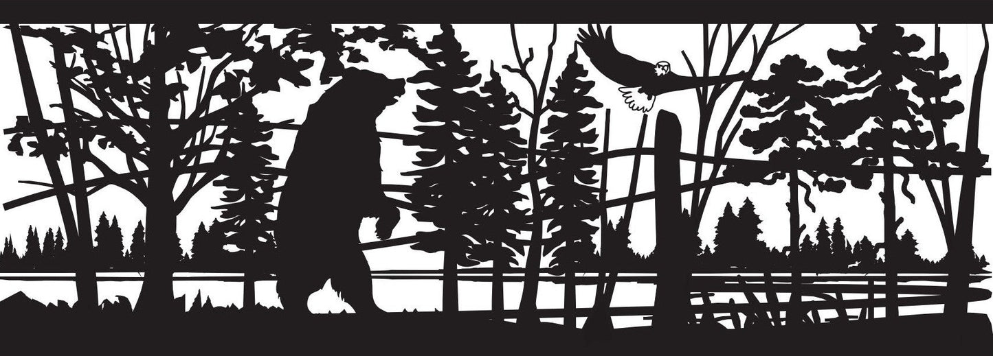 GRIZ-0002 Grizzly & Eagle 30"H x 83.125"W