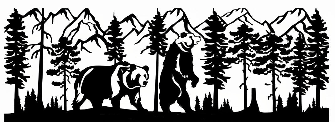GRIZ-0014 Pair of Grizzlies 24"H x 72"W