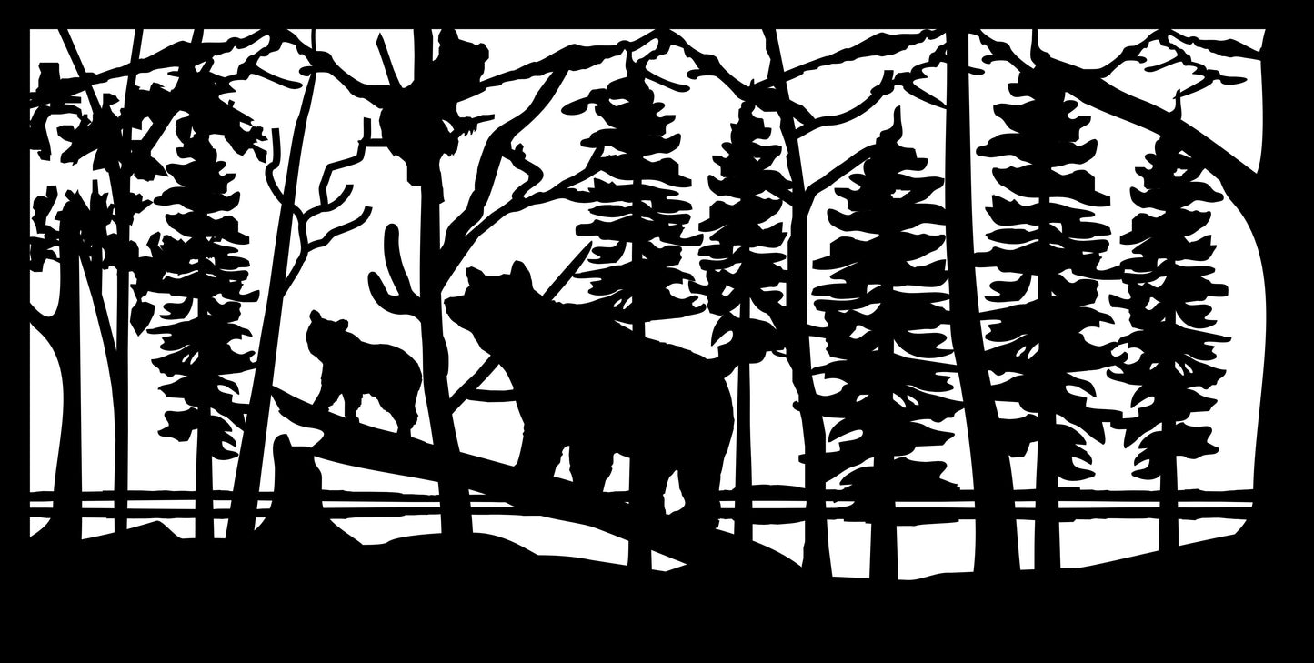 GRIZ-0016 Grizzly Family at Play 30"H x 59"W