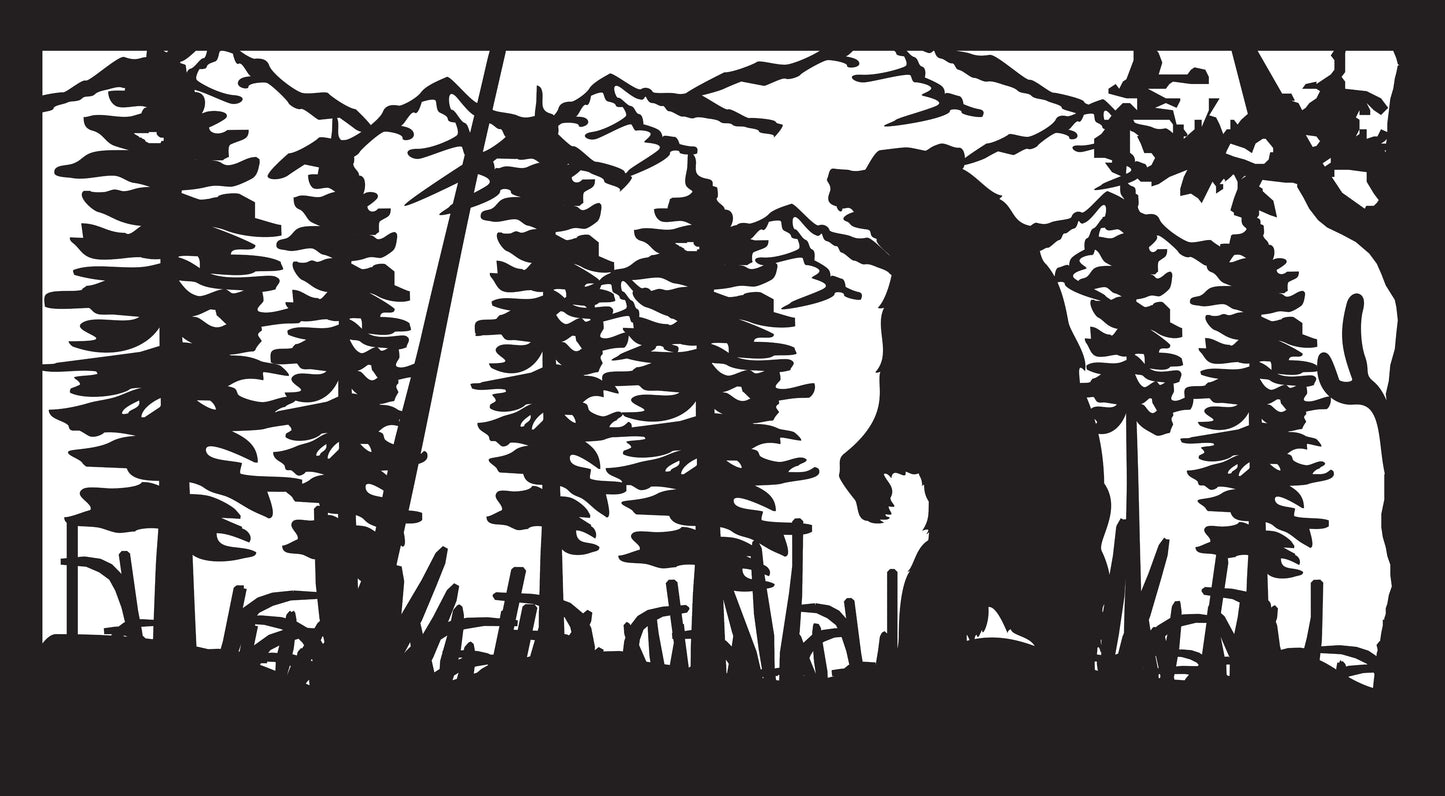 GRIZ-0025 Lone Standing Grizzly 30"H x 54"W
