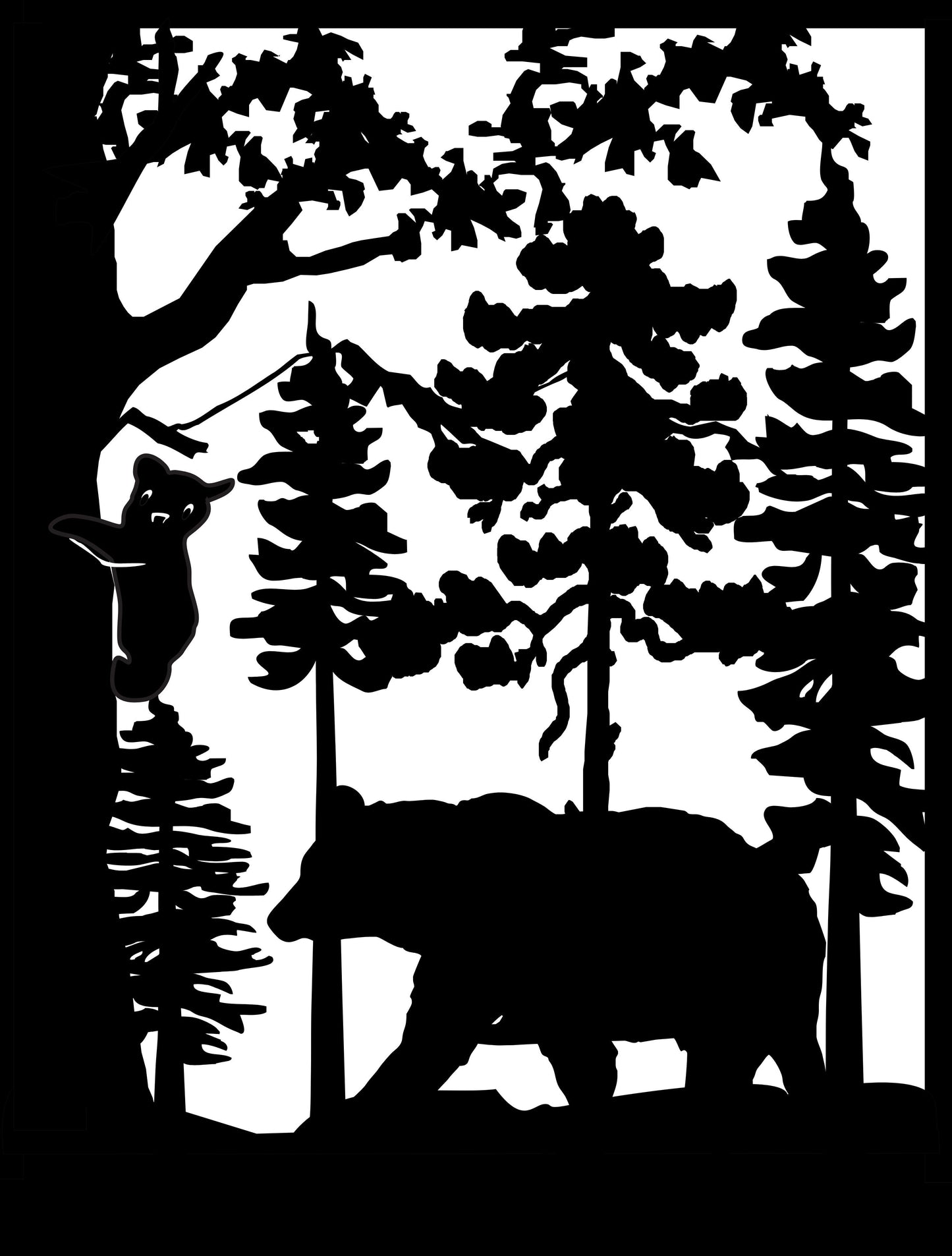 GRIZ-0043 Grizzly & Cub 33.25"H x 25.375" W
