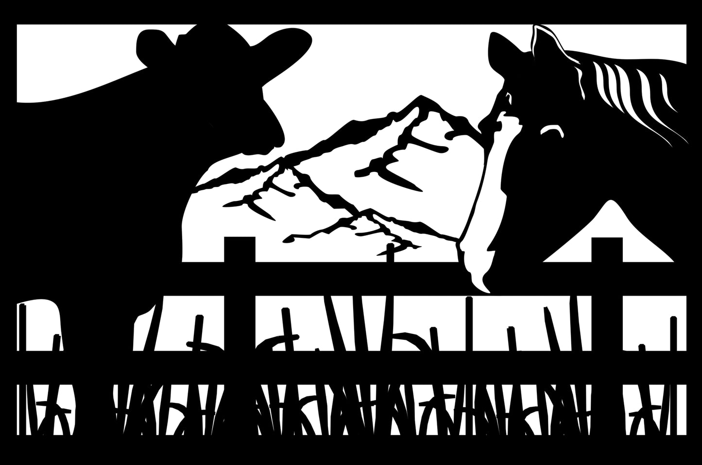 HORS-0002 Horse & Cow 30"H x 45"W