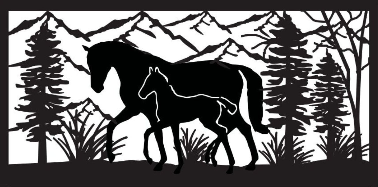 HORS-0005 Horse & Foal 30"H x 60.25"W