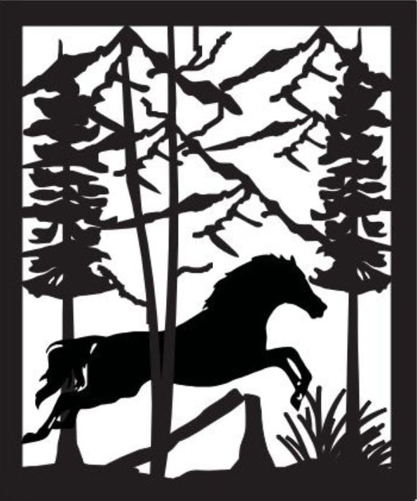 HORS-0008 Horse Jumping 30"H x 24.625"W