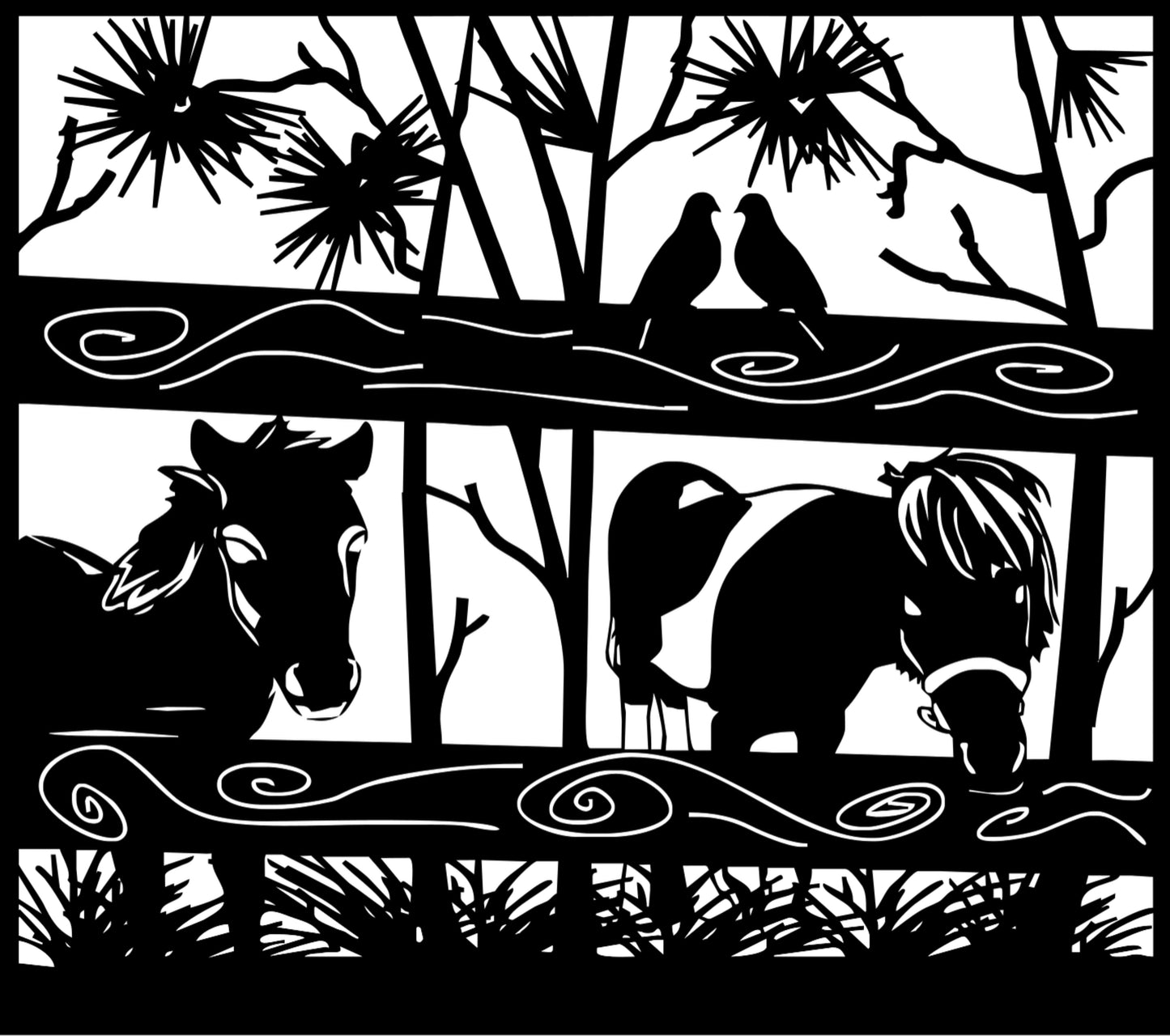 HORS-0009 Horses at the Fence 29"H x 33"W
