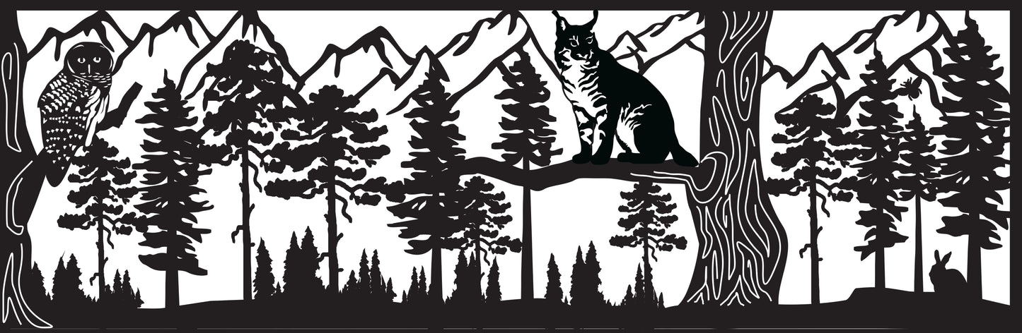 MCAT-0003 Bobcat & Owl 24"H x 72"W
