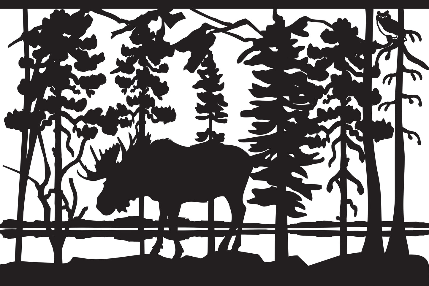 MOOS-0028 Moose by Forest Lake 30"H x 45"W