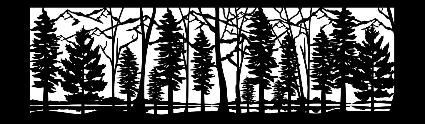 MTN-0009 Mountain Forest Scene (ver 2) 32"H x 108"W