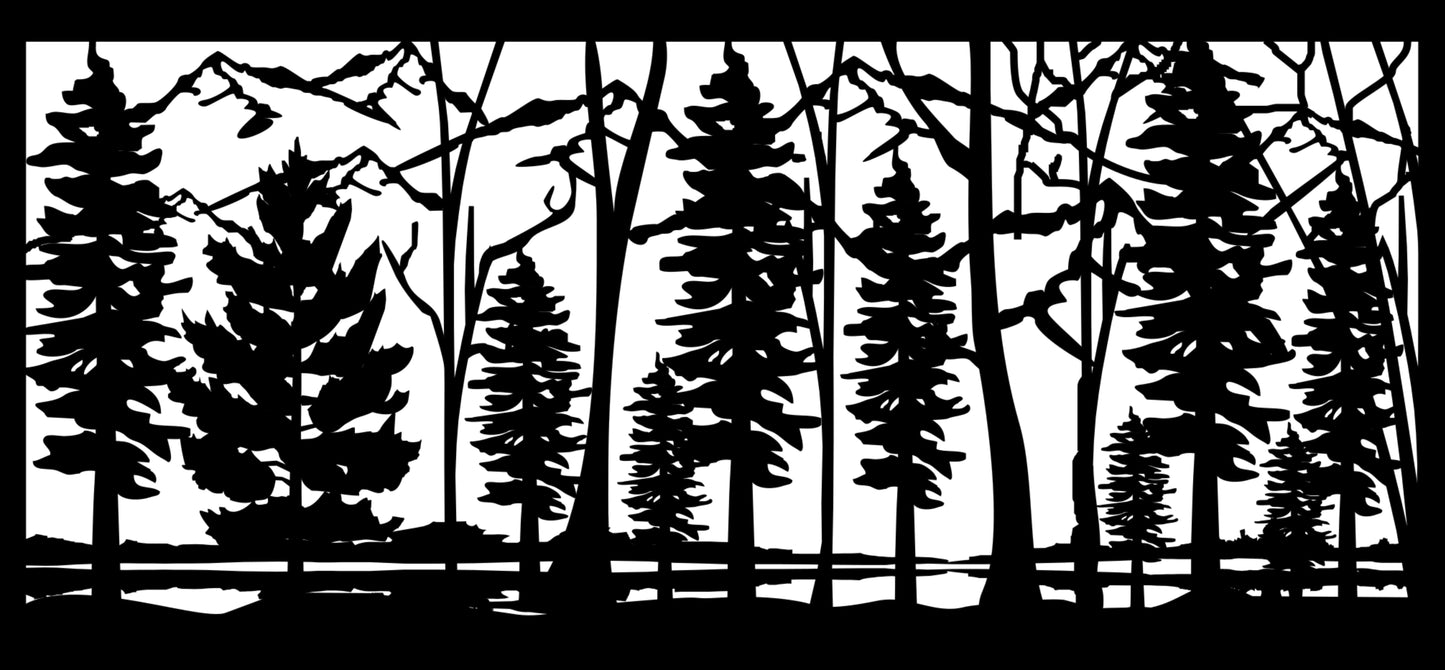 MTN-0012 Mountain Forest Scene (ver 3) 30"H x 64.5"W