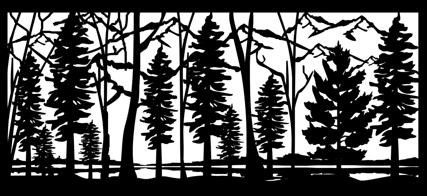 MTN-0013 Mountain Forest Lake (ver 2) 30"H x 64.875"W