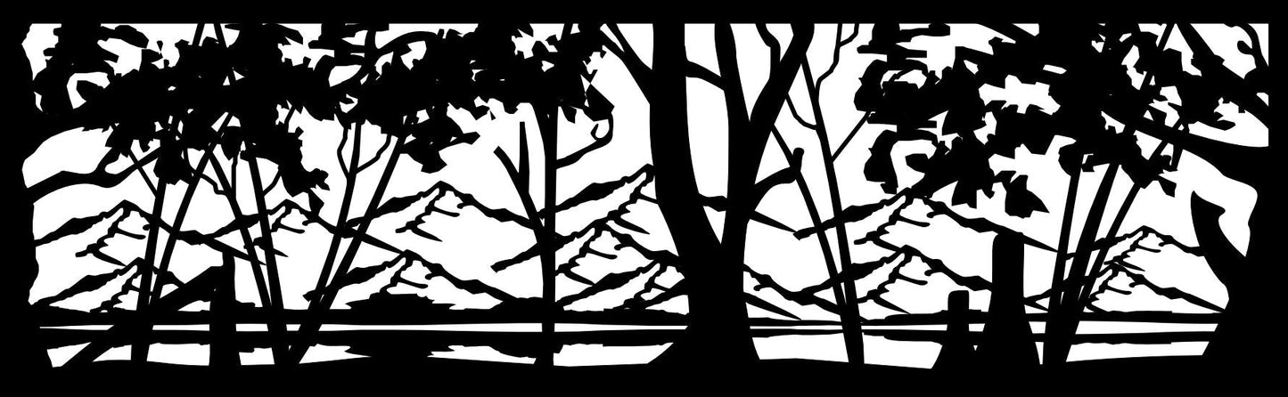 MTN-0017 Serene Mountain Lake 30"H x 96"W