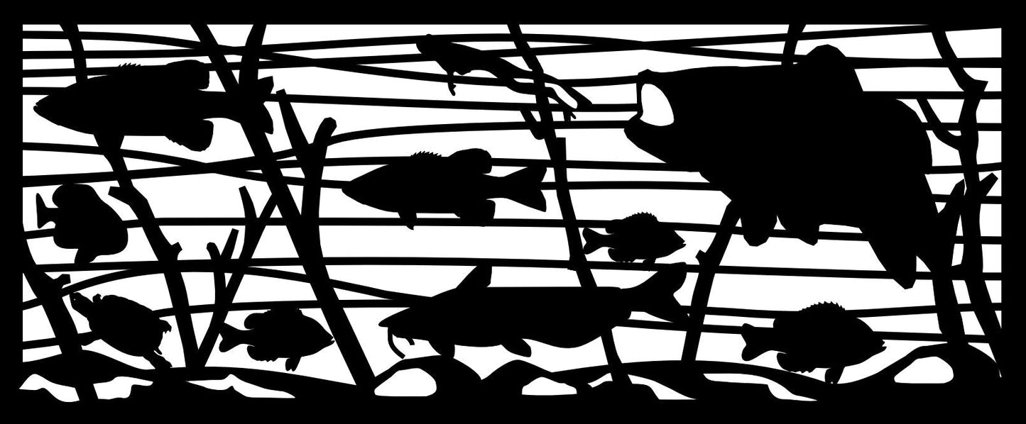 SEA-0040 Bass & Fish 30"H x 72"W