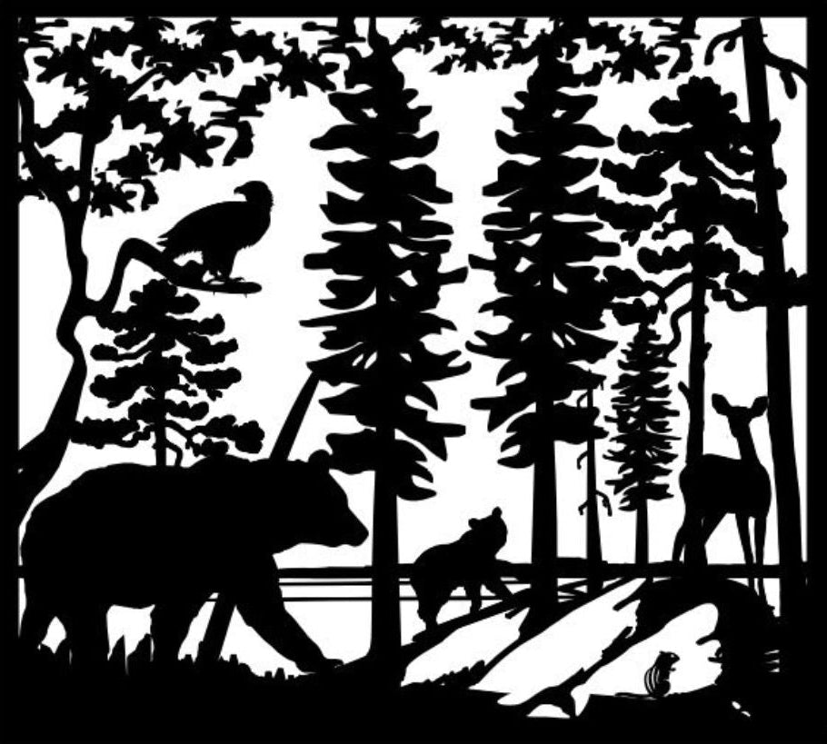 WILD-0020 Animals by Forest Bluff 30"H x 33.5"W