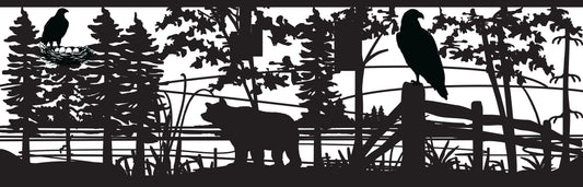 BEAR-0001 Bear & Eagles Rail 30"H x 94.375"W