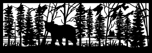 BEAR-0011 Lone Bear by Lake 30"H x 84"W