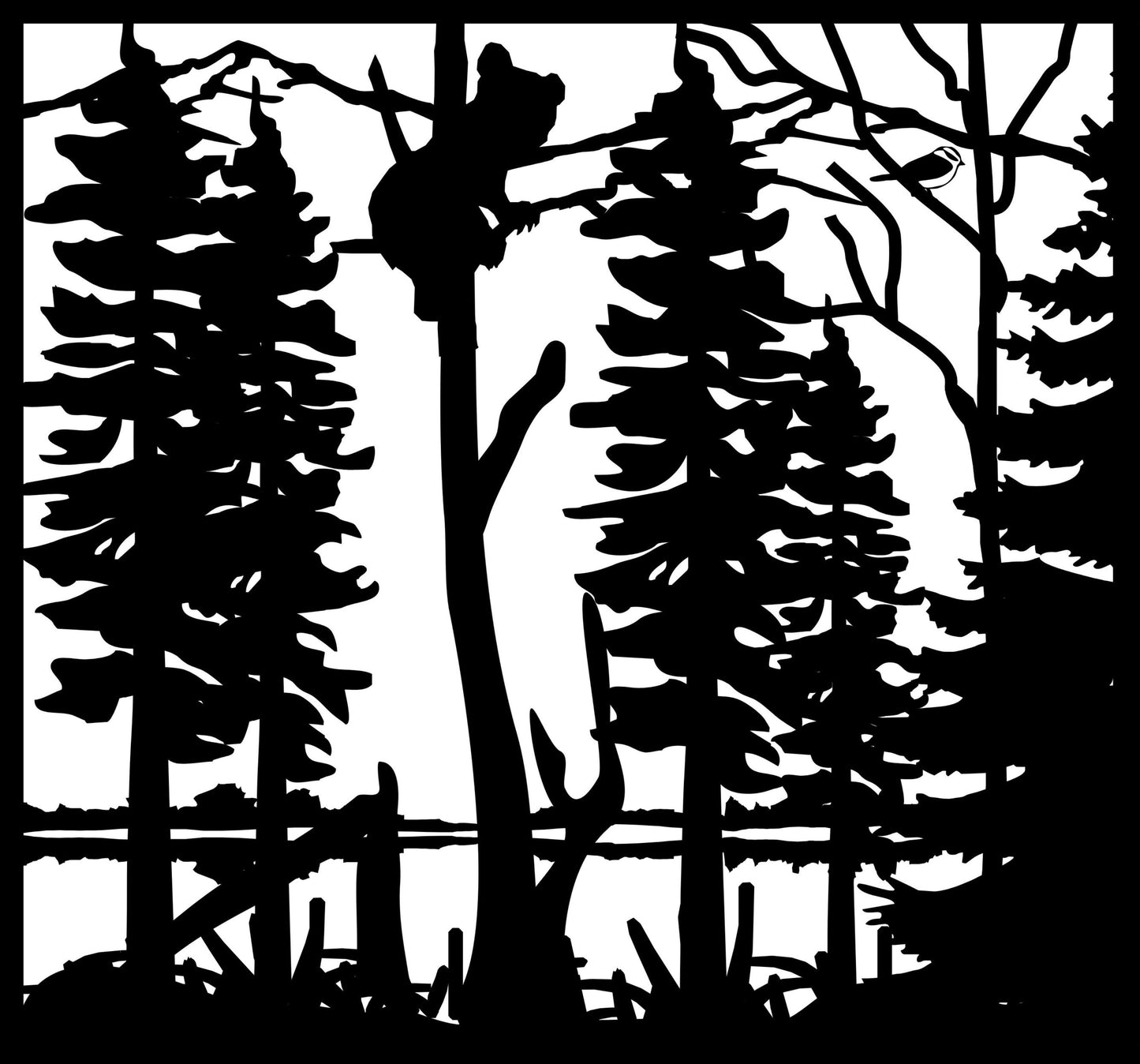 BEAR-0013 Cub in Tree 29"H x 30.75"W