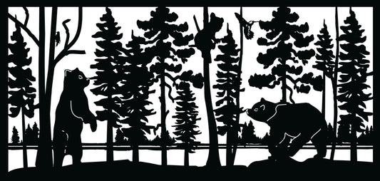 BEAR-0016 Pair of Bears & Cub 33"H x 62"W
