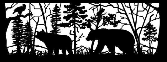 BEAR-0020 Bear Family & Lone Eagle 30"H x 80"W