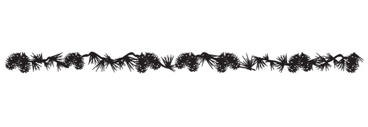 BRDR-0007 Pine Needles & Cones Border (ver 4) 5.45"H x 92.5"W