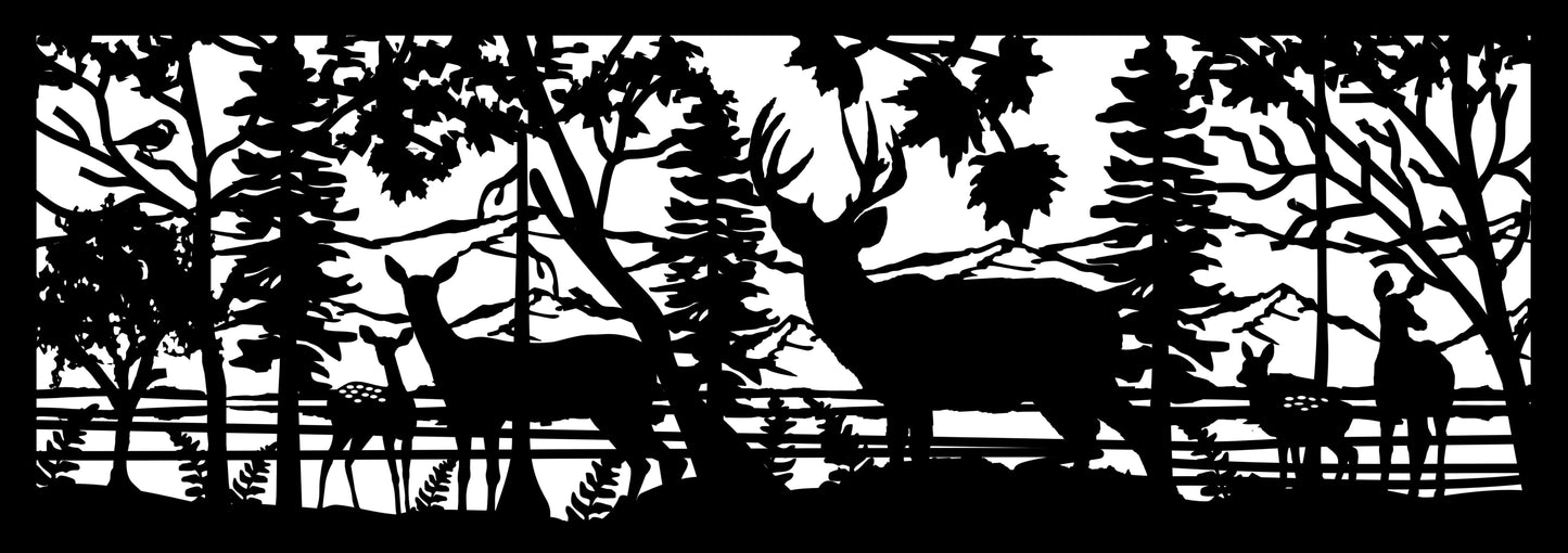 DEER-0003 Deer Family 20"H x 56"W