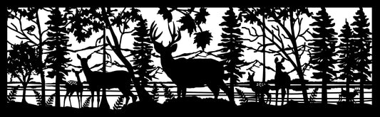 DEER-0004 Deer Herd 30"H x 96"W