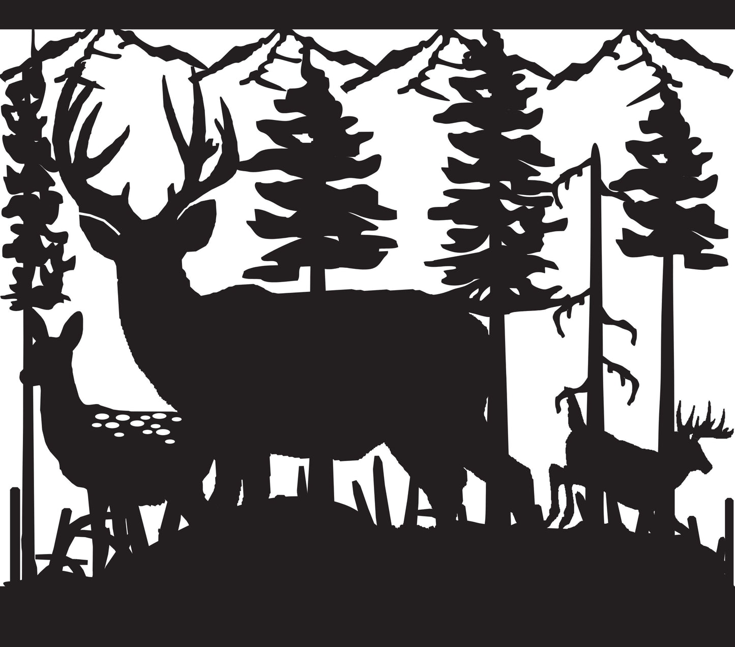 DEER-0007 Three Deer Herd 30"H x 34"W