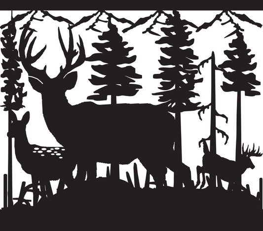 DEER-0007 Three Deer Herd 30"H x 34"W