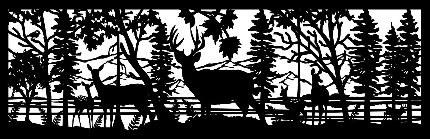 DEER-0010 Deer Herd at Lakeside 19"H x 58.5"W