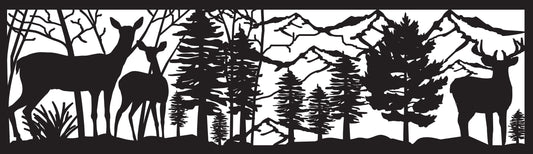 DEER-0011 Deer in Forest 30"H x 102"W