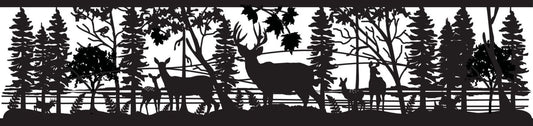 DEER-0029 Deer Herd at Lake Hill 30"H x 124.5"W
