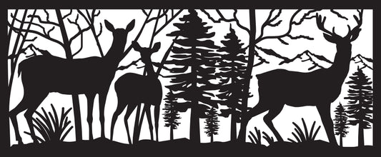 DEER-0030 Buck & Pair of Doe 30"H x 72"W