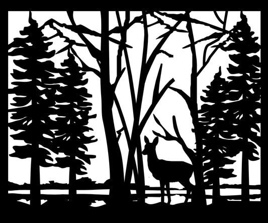 DEER-0039 Lone Doe 30"H x 36"W