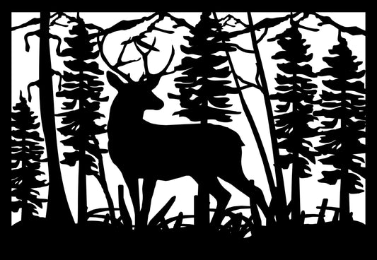 DEER-0044 Buck on Watch 30"H x 43.25"W