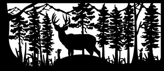 DEER-0047 Lone Buck near Mountain 30"H x 68"W