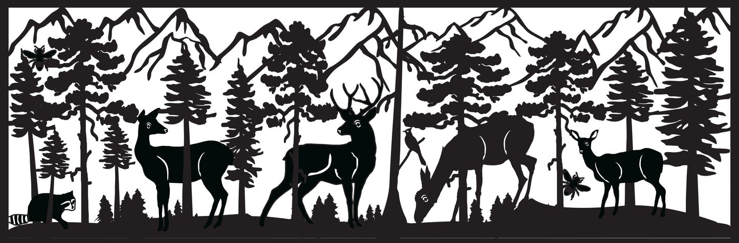DEER-0065 Deer Herd & Critters 24"H x 72"W