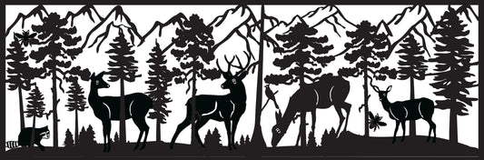 DEER-0065 Deer Herd & Critters 24"H x 72"W