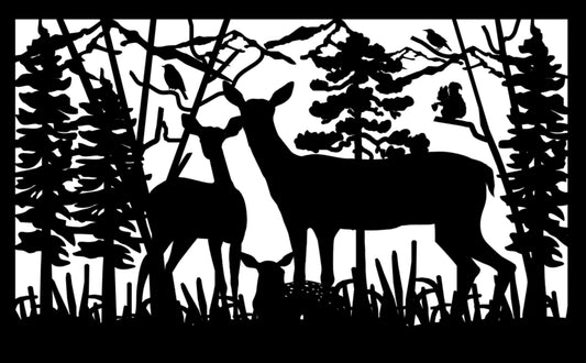 DEER-0068 Doe Trio 30"H x 48.875"W
