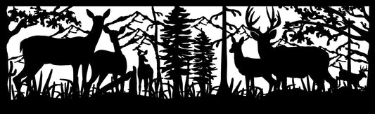 DEER-0077 Large Deer Herd 30"H x 96"W