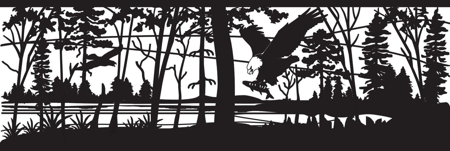 EAGL-0001 Eagle Hunting Scene 30"H x 88.25"W
