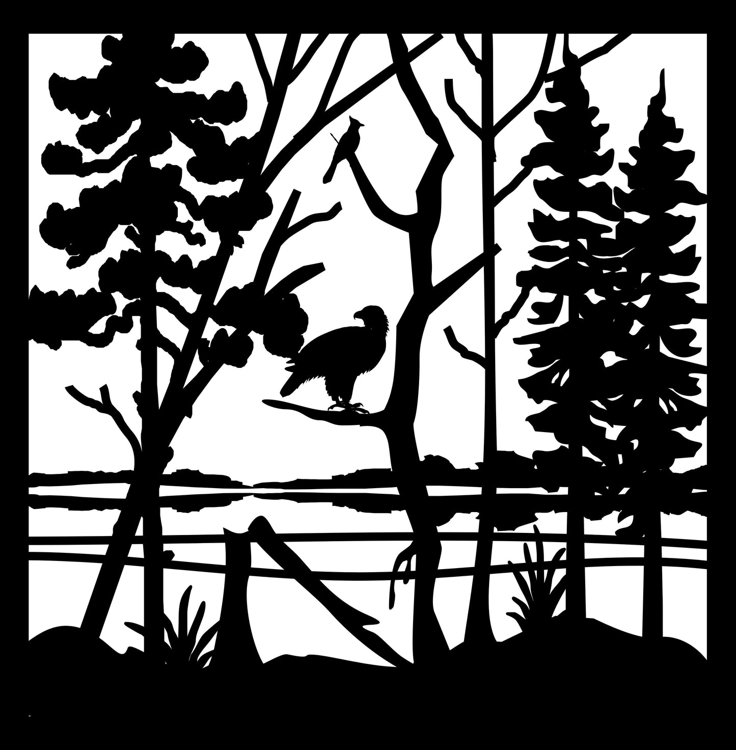 EAGL-0005 Eagle Perch at Lake 30"H x 29.5"W