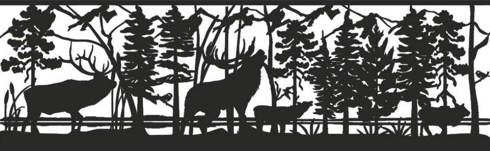ELK-0003 Elk Herd 30"H x 96.5"W